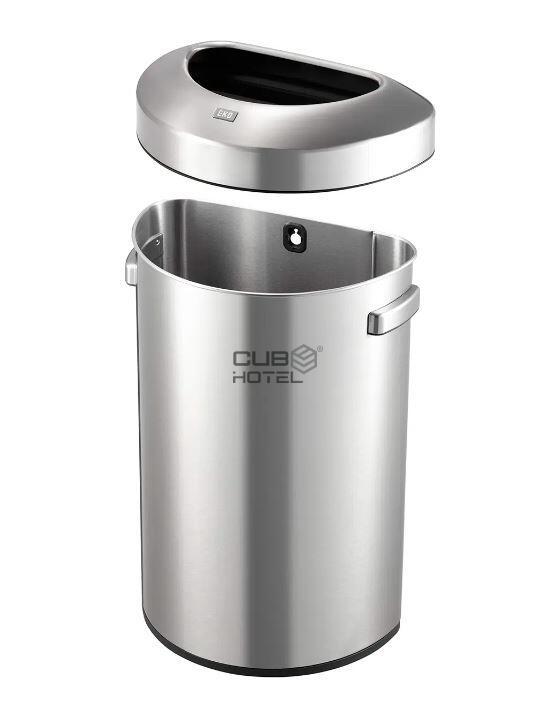 Papelera Semi-Redonda Acero Inoxidable 80L EKO Urban